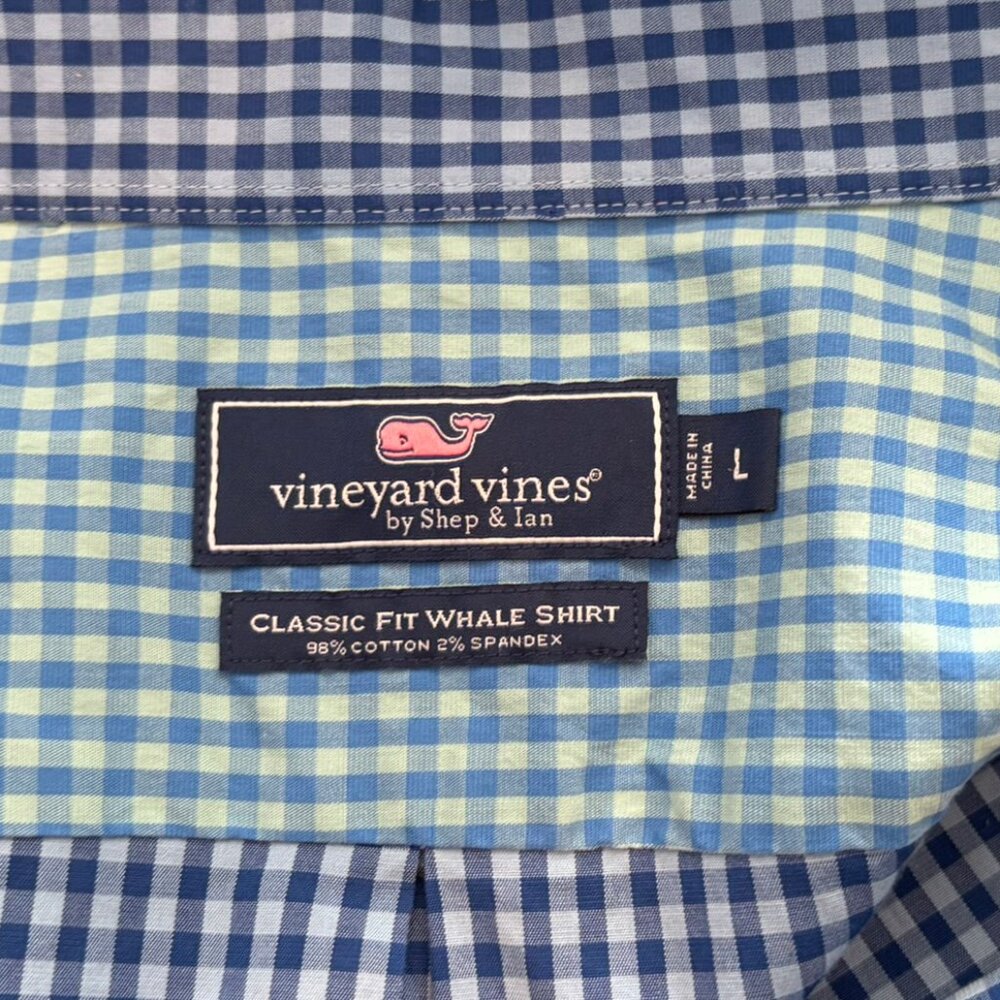 Vineyard Vines Blue Patchwork Checked Long Sleeve… - image 4